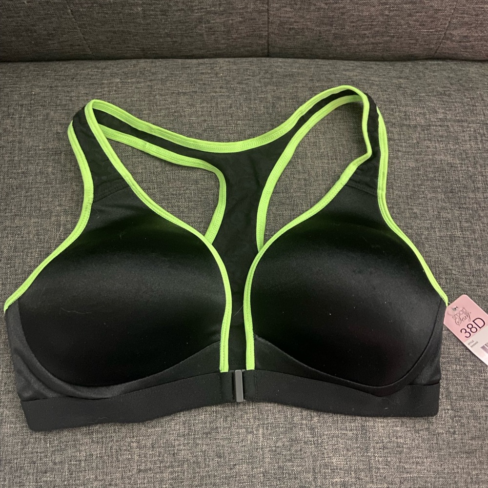 Smart & Sexy Black and Neon Green Sports Bra